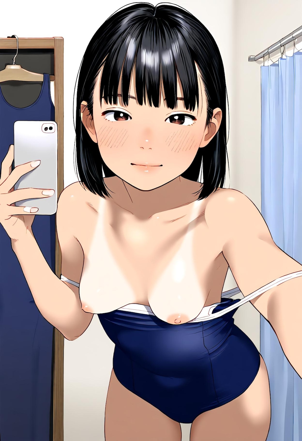 スク水試着自撮りガール