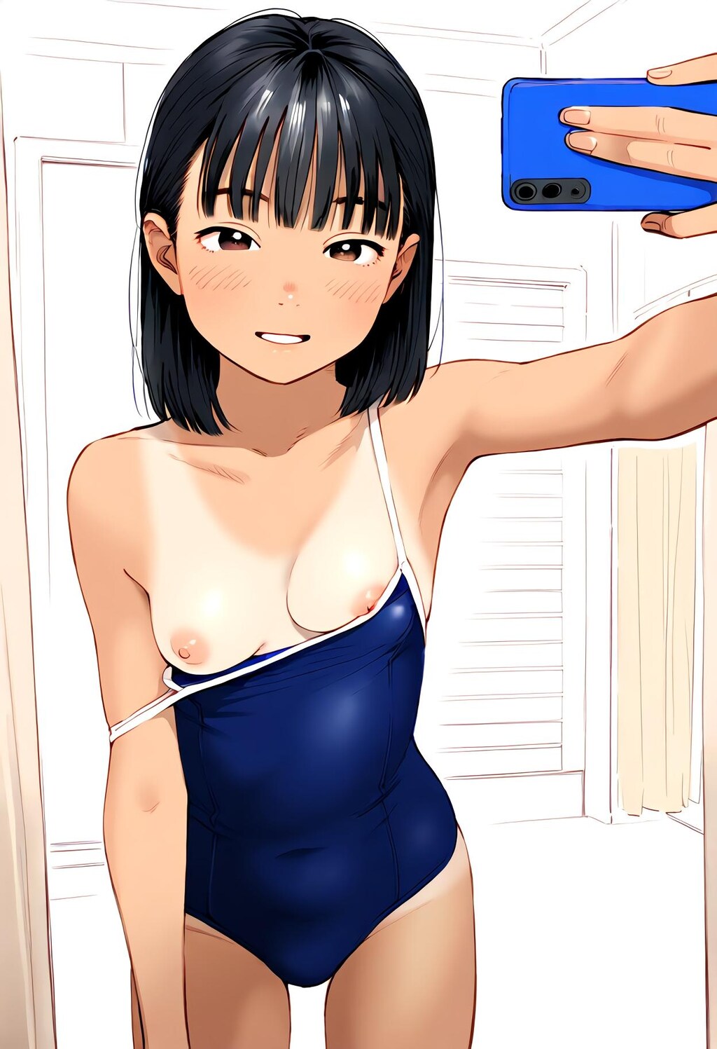 スク水試着自撮りガール