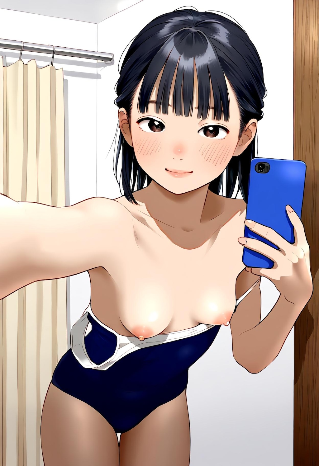 スク水試着自撮りガール