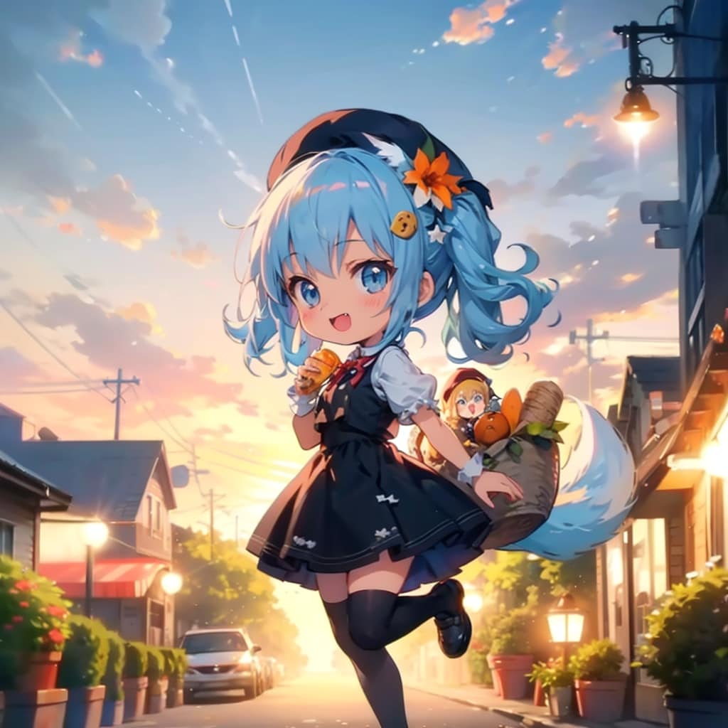 『青色作品』と『夕暮れ朝焼け』。