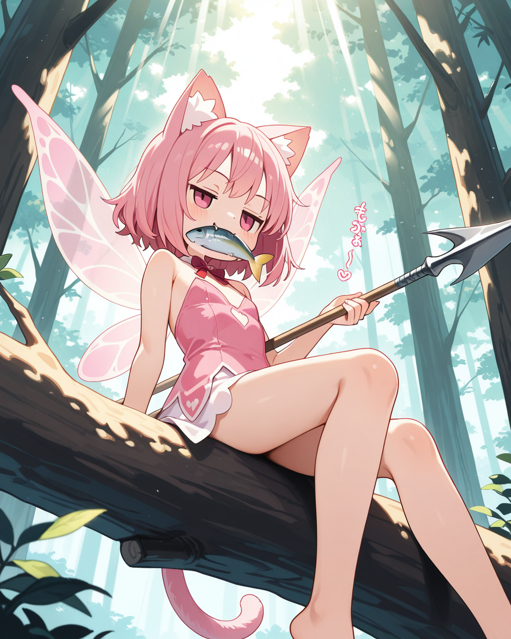 銛を持つ森のねこ妖精