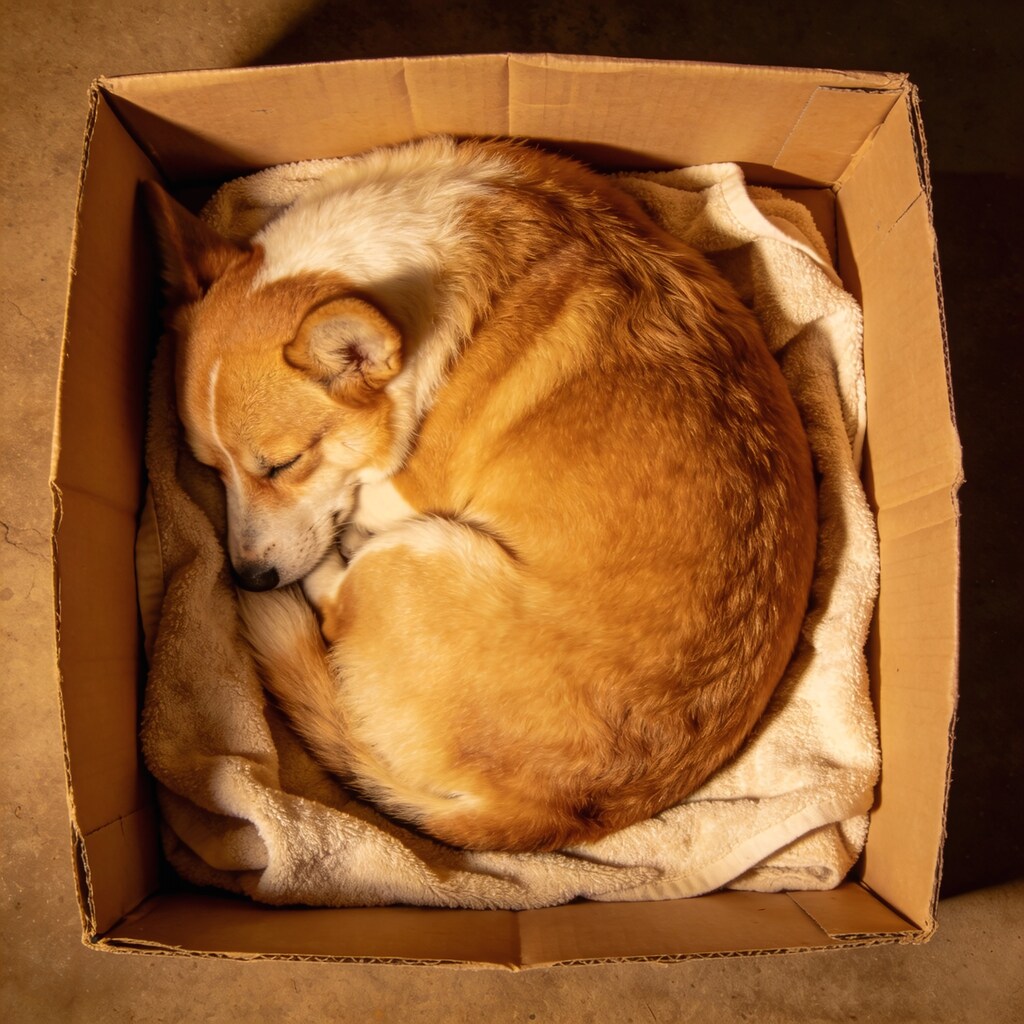 Corgi Bursting from the Cardboard Tunnel