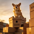 Corgi Bursting from the Cardboard Tunnel 3枚目