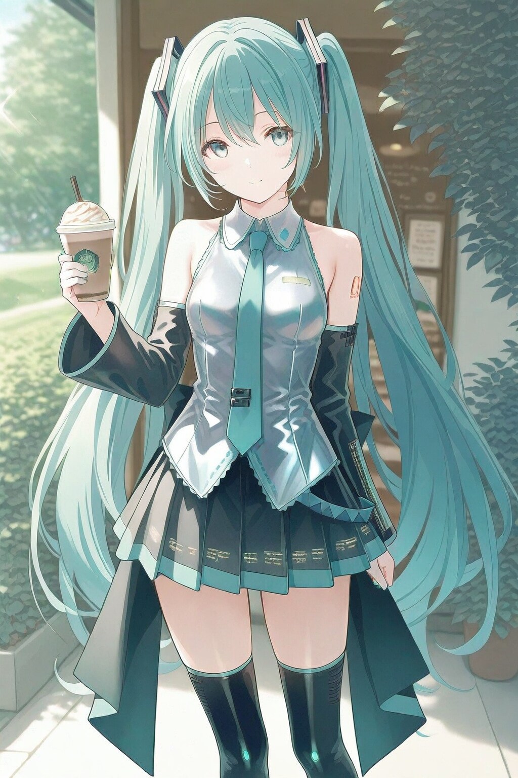 喫茶店の初音ミク