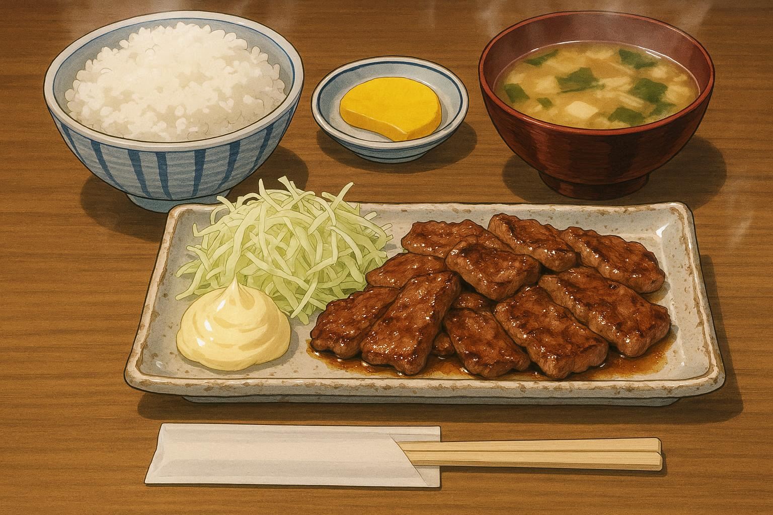 熊本で食べた焼肉定食 | の人気AIイラスト・グラビア