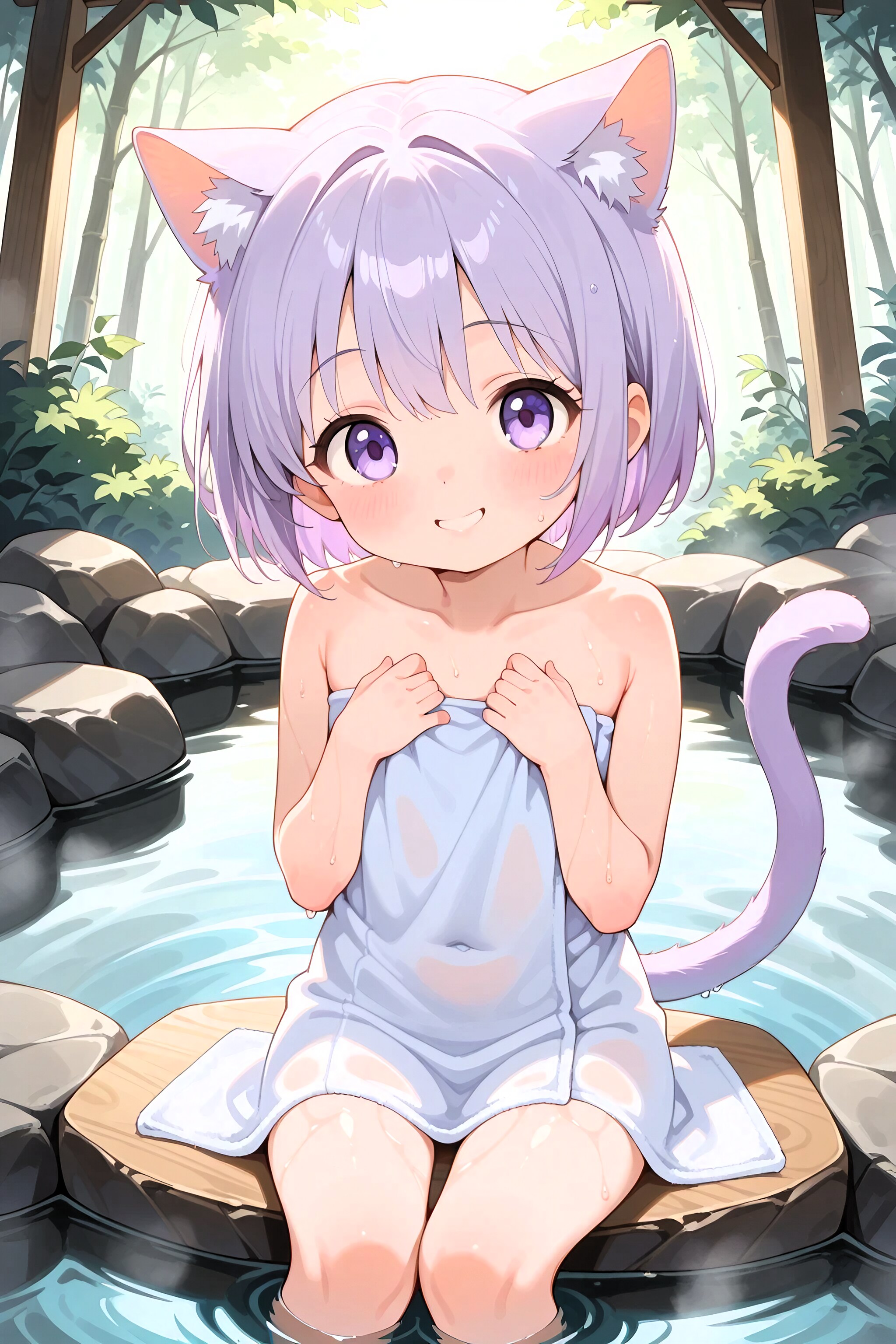ねこみみ 055 露天風呂