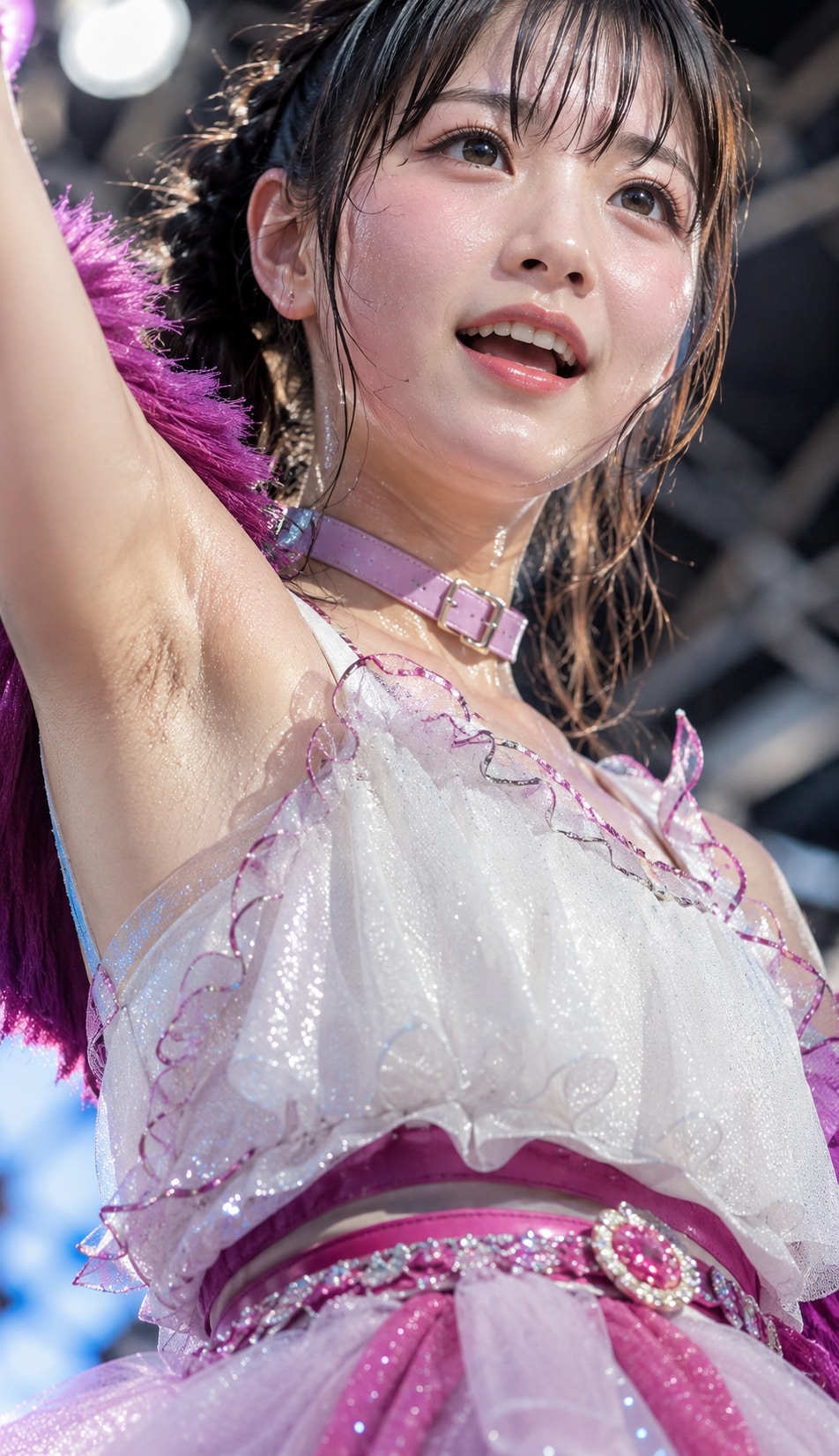 輝くアイドルの汗