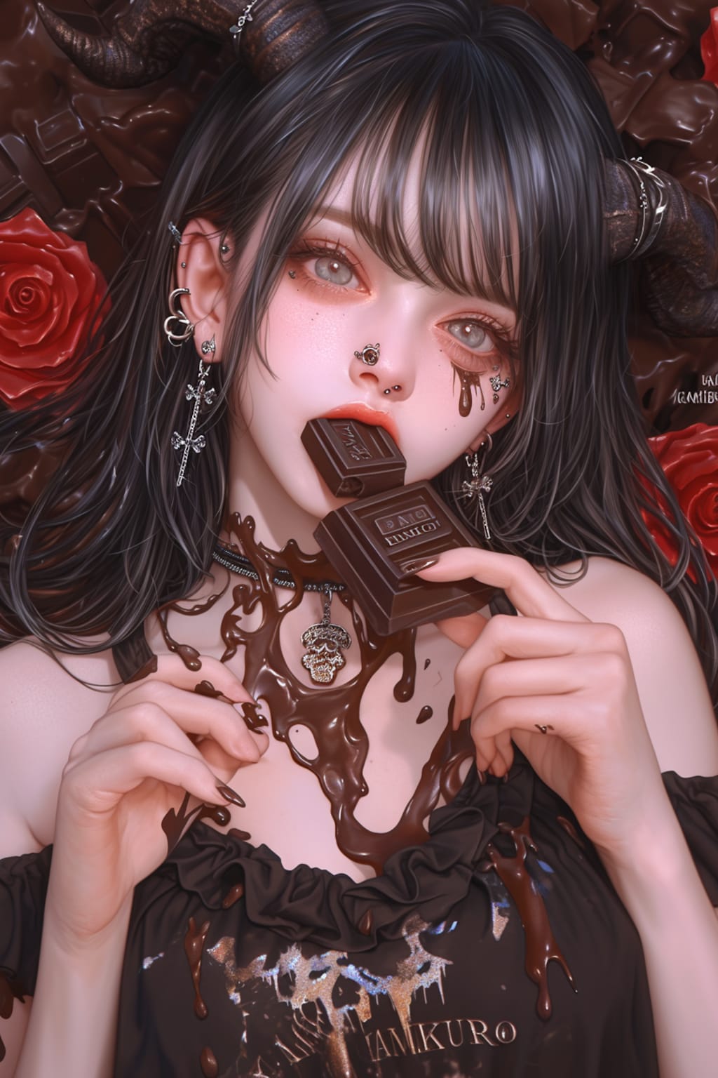 鬼かわ美女とチョコ