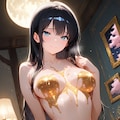 裸体に金粉を塗る葵さん 3枚目