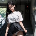 階段パンチラ　プリーツ 6枚目