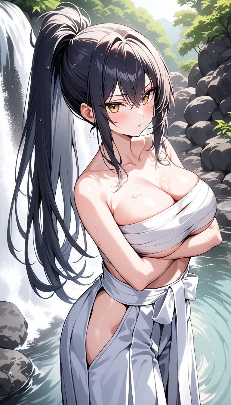 剣人女子　滝行