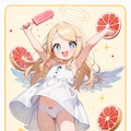 我関せずアイスではしゃぐ駄天使 2枚目