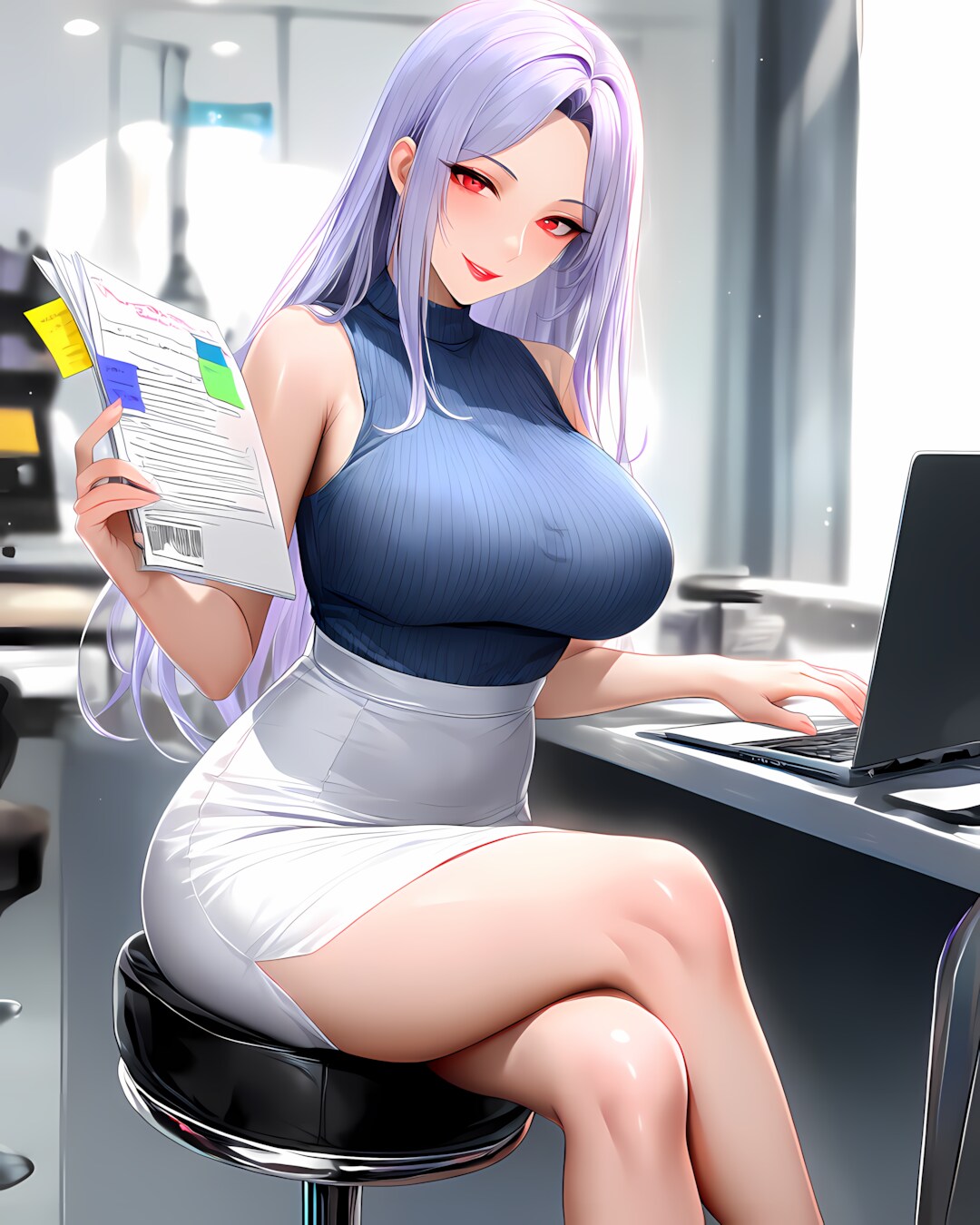 💻クールに、デスクワーク。ハイスツールで脚を伸ばして✨