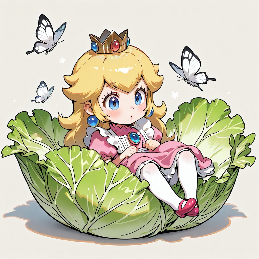 キャベツ畑にコウノトリさんが