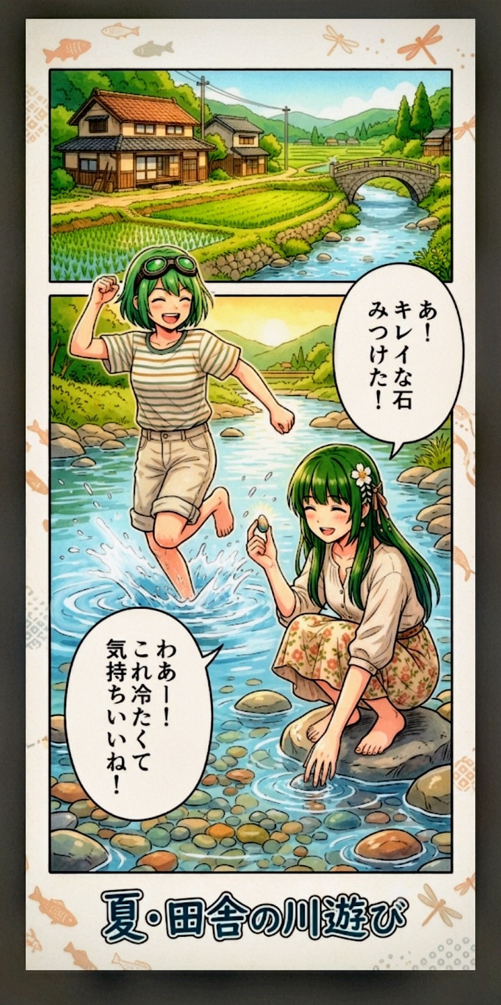 うちの子2人組が、　　　　　　　　　　　　　　　旅行で田舎に遊びに来てる風景。🧳