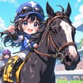 ゴール前大接戦！ちびキャラ少女と黒馬が見事G1制覇！ 2枚目
