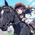 ゴール前大接戦！ちびキャラ少女と黒馬が見事G1制覇！ 4枚目