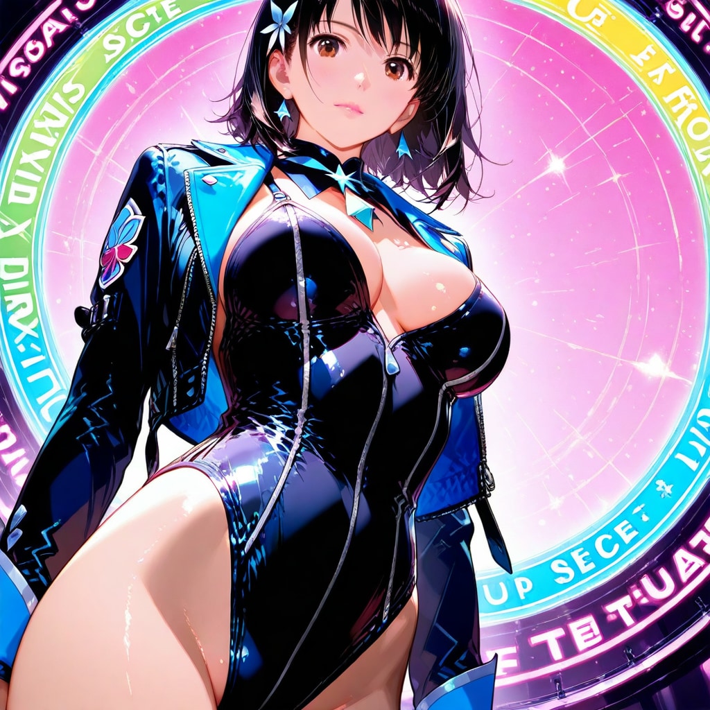 黒ジャケット装備レオタード魔法少女！