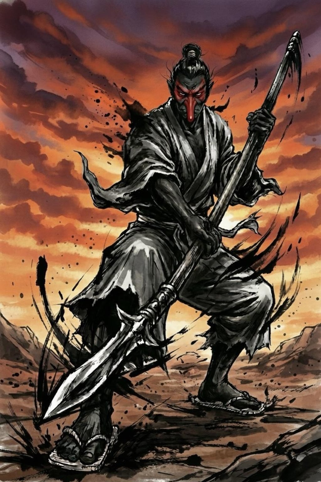 天狗修行！！(小次郎と天狗)