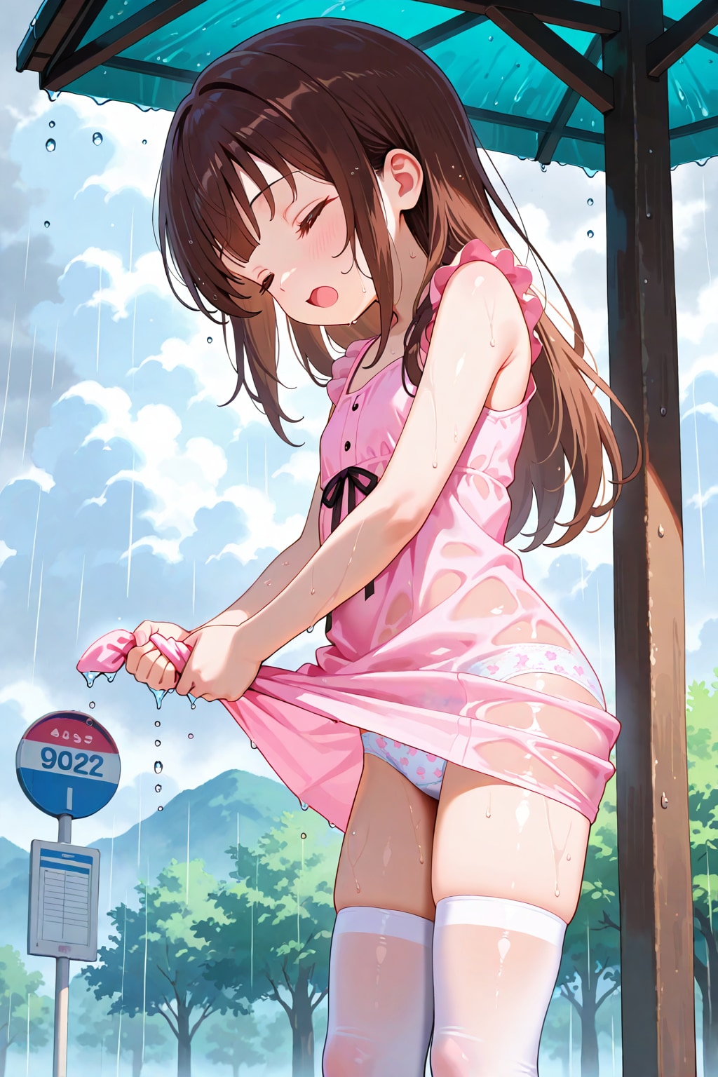 急に降るなんて⤵️も～～服がビショビショ💦