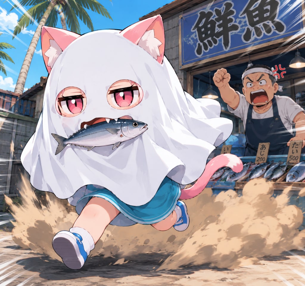 メジェド姿でもやる事は変わらにゃい！！