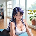 ヨガ中のセクシー美女 8枚目