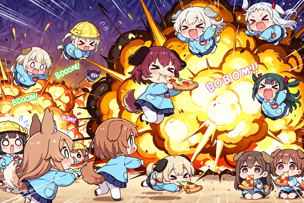 説明しよう！ちちぷい界ではおピッツァもぐもぐを極めると爆発するのだ！