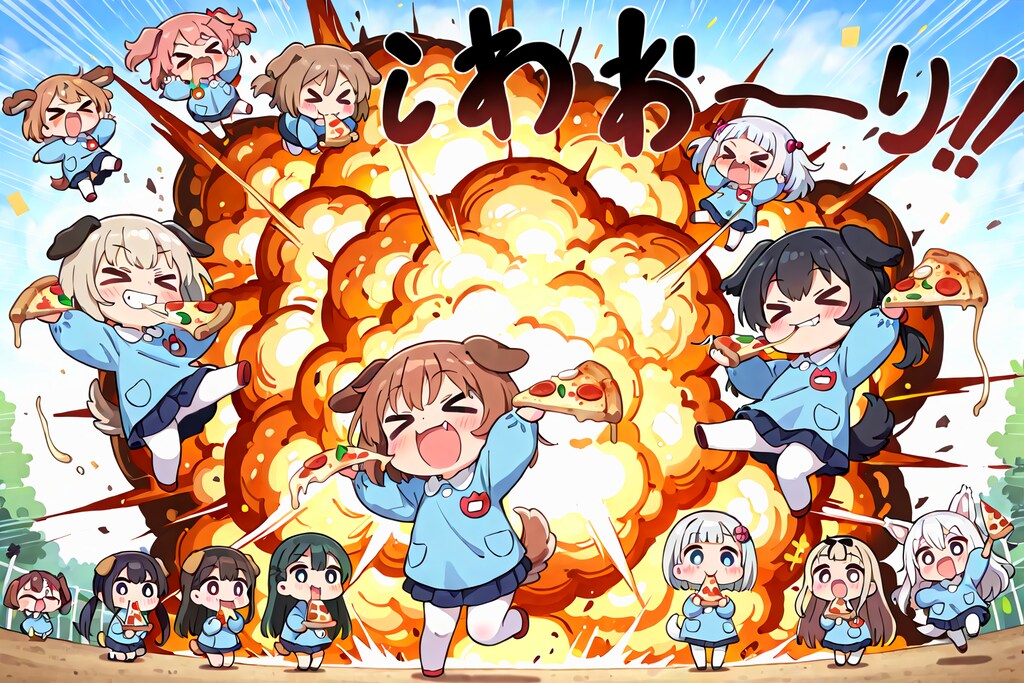 説明しよう！ちちぷい界ではおピッツァもぐもぐを極めると爆発するのだ！