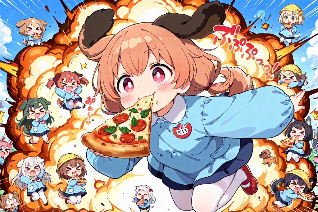 説明しよう！ちちぷい界ではおピッツァもぐもぐを極めると爆発するのだ！