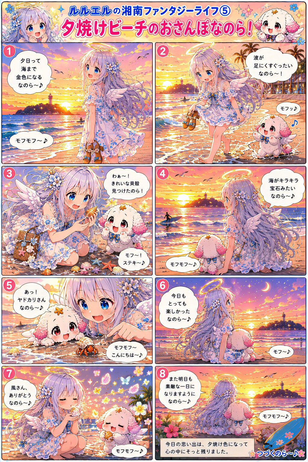 夕焼けビーチのおさんぽなのら～！