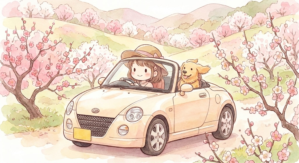 梅林をドライブ