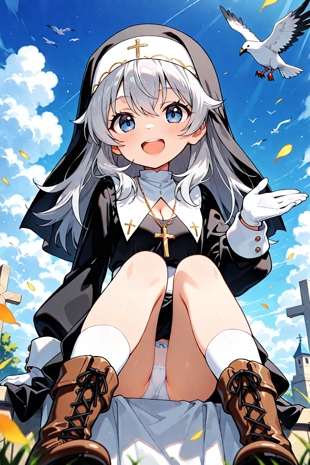 青空と白い羽の贈り物