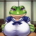 セーラー服　カエル 2枚目