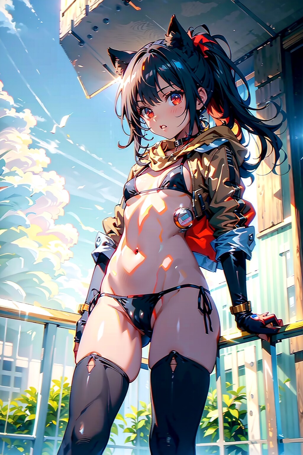 黒いstring bikini