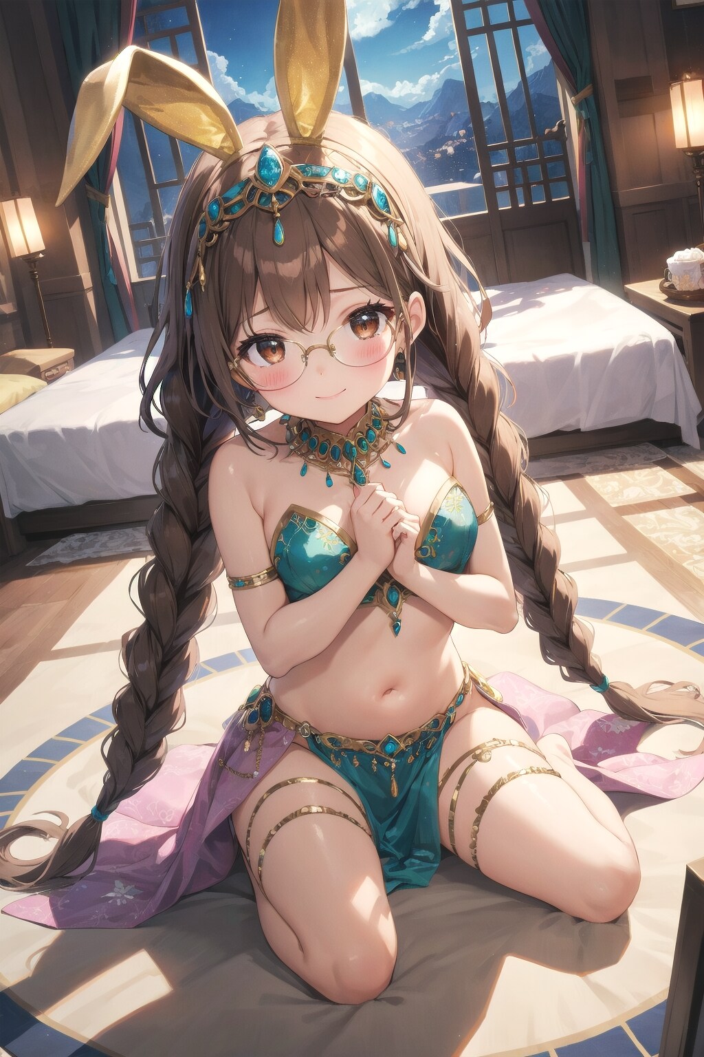 はべはベリーダンスでput hands on chest