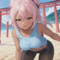褐色ピンク髪ジト目八重歯 6枚目