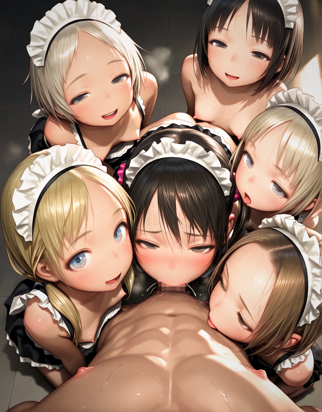 メイドさんたちに囲まれて