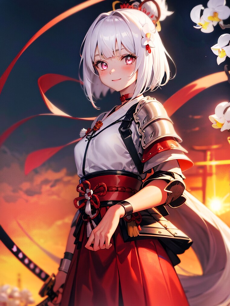 武士と夕日