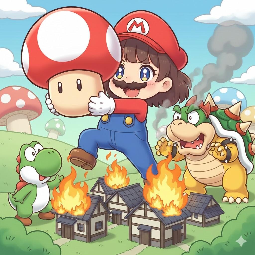 ゲームをクリアしたので暇すぎるマリオ