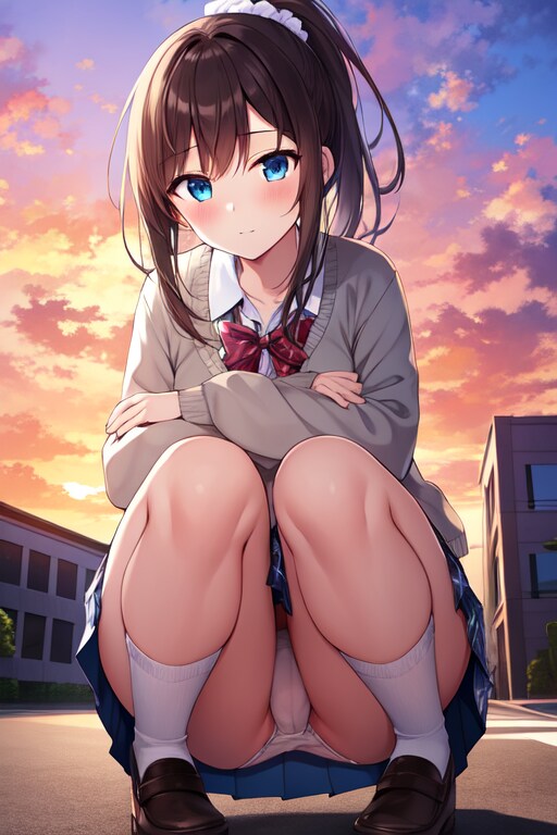 下校前のパンチラ