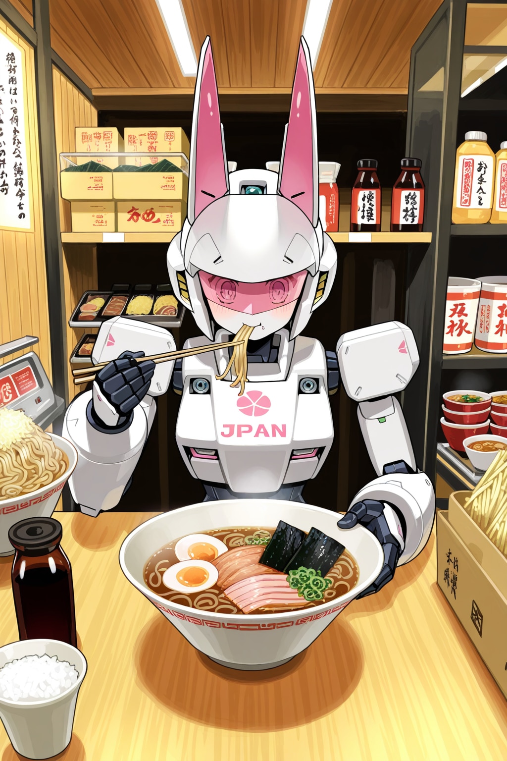 #昭和52年ラーメン屋ロボットチャレンジ～をひ、MOKAorz ～ | の人気AIイラスト・グラビア