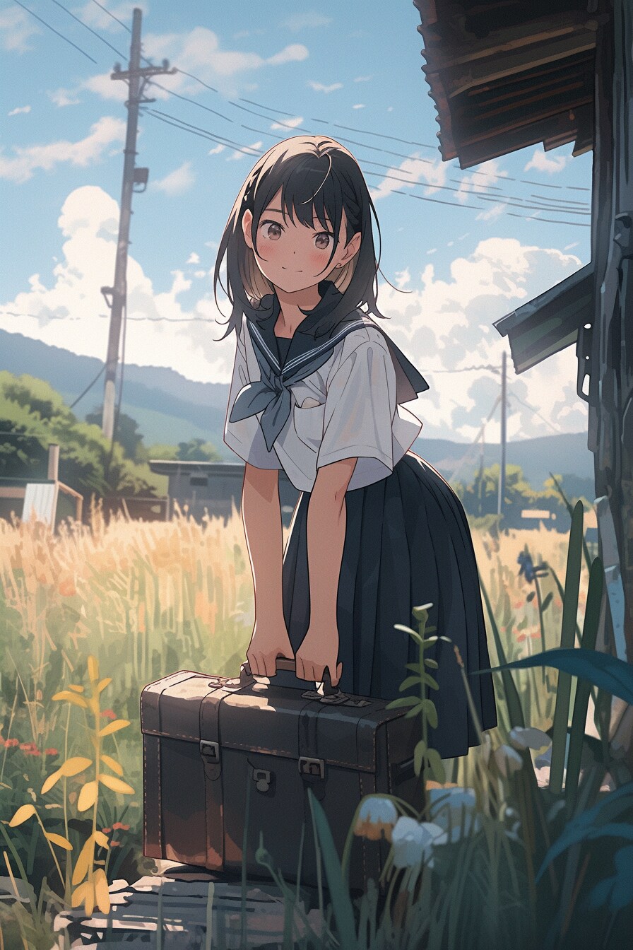 田舎の制服姉さん