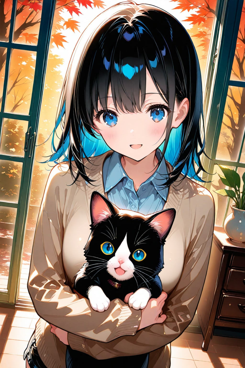 黒猫と女の子