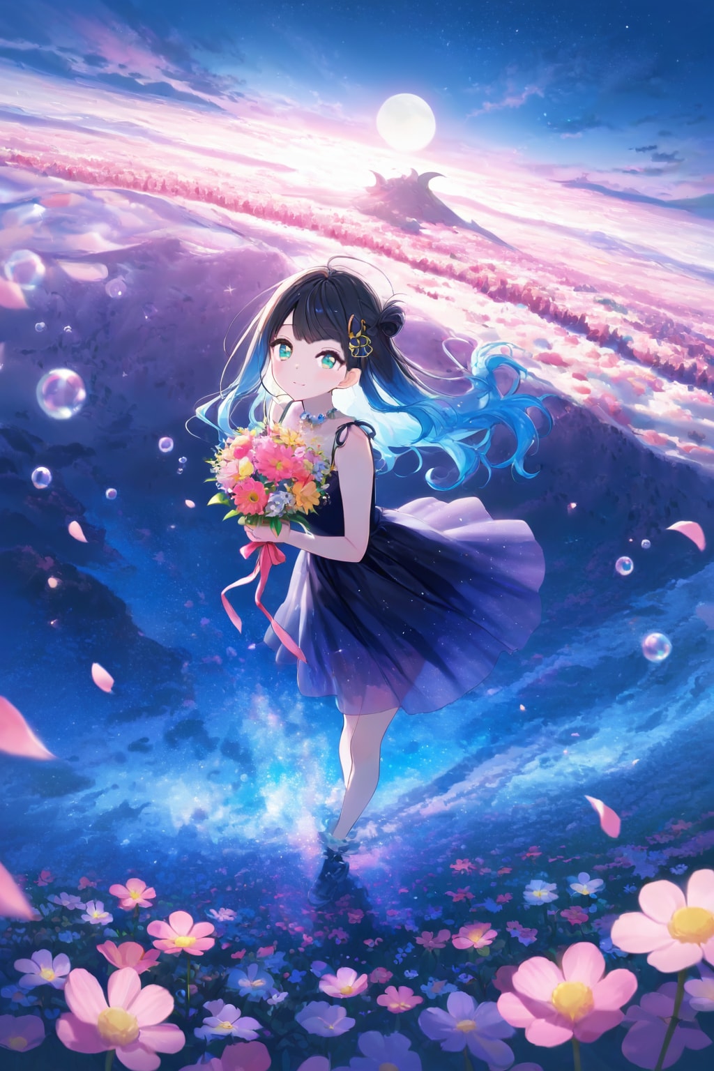 星屑花海に佇む泡沫少女 | の人気AIイラスト・グラビア
