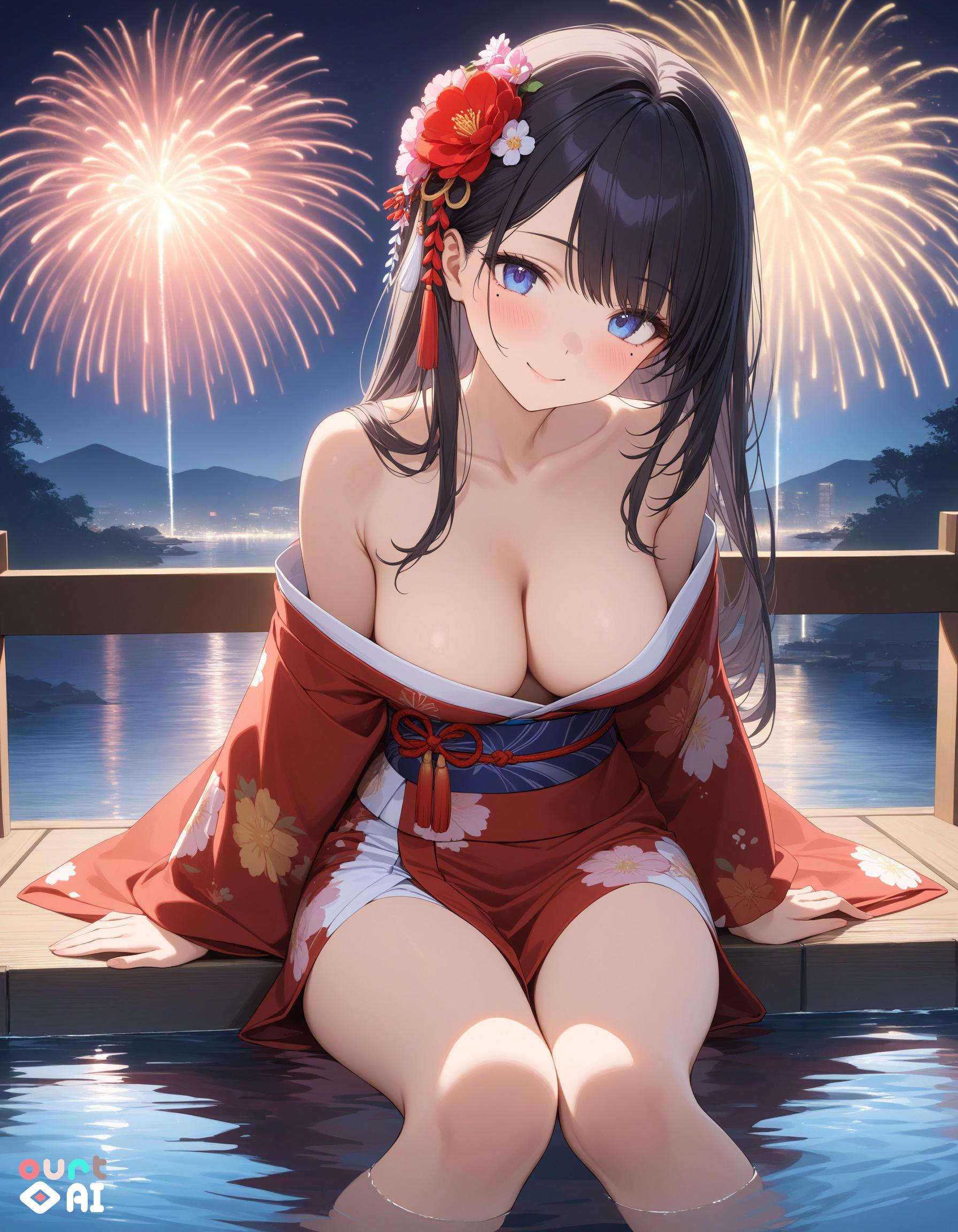 浴衣が脱げかけの葵さん