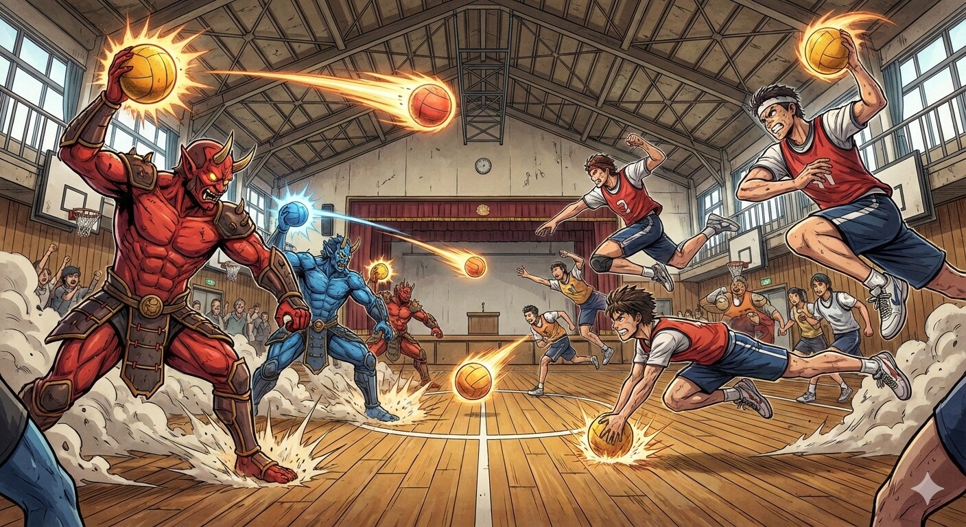 鬼VS人間の節分ドッチボール