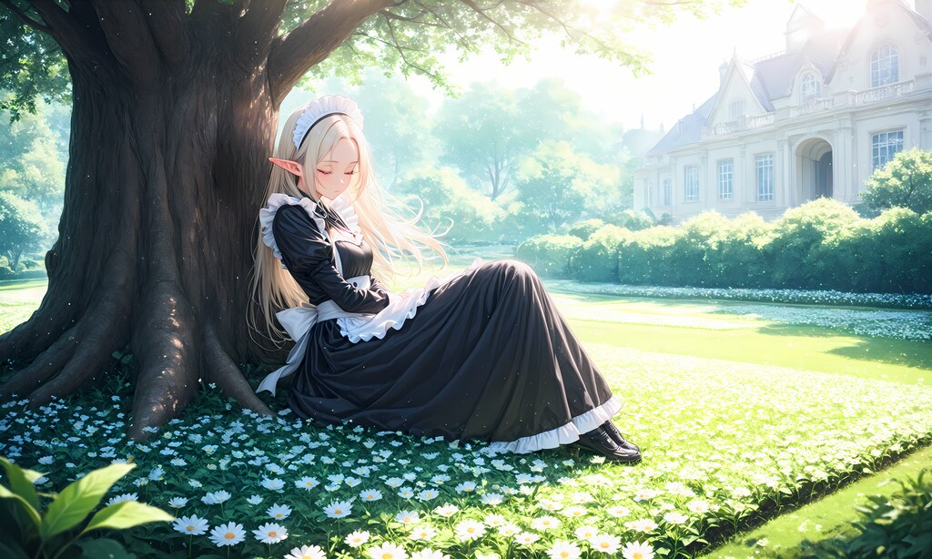 エルフメイドさん小休止中