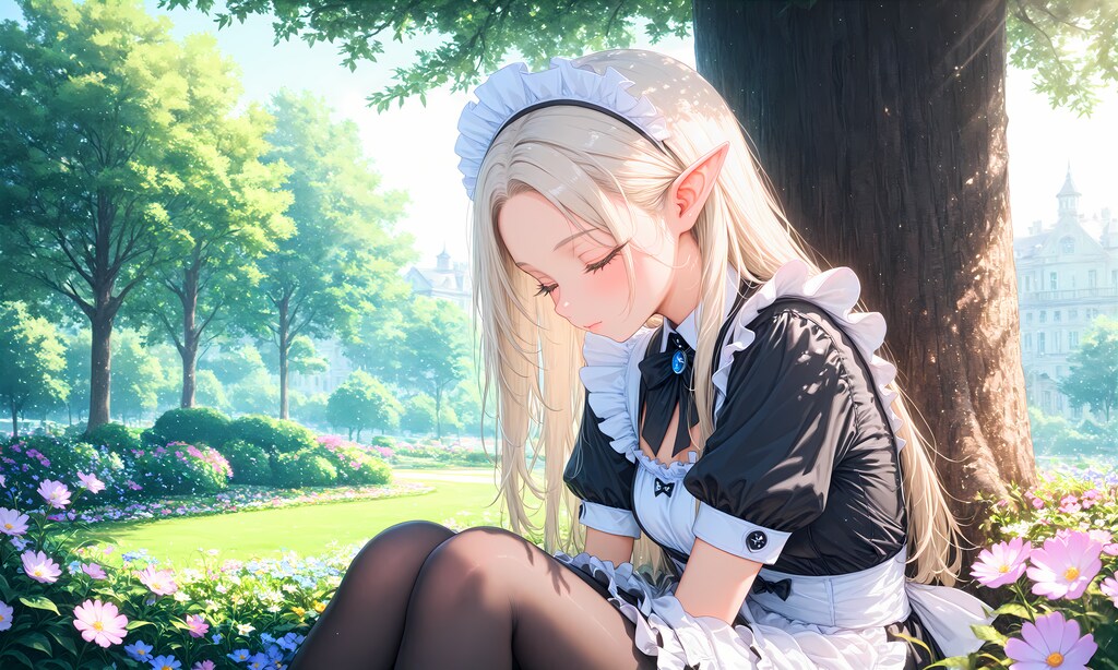 エルフメイドさん小休止中