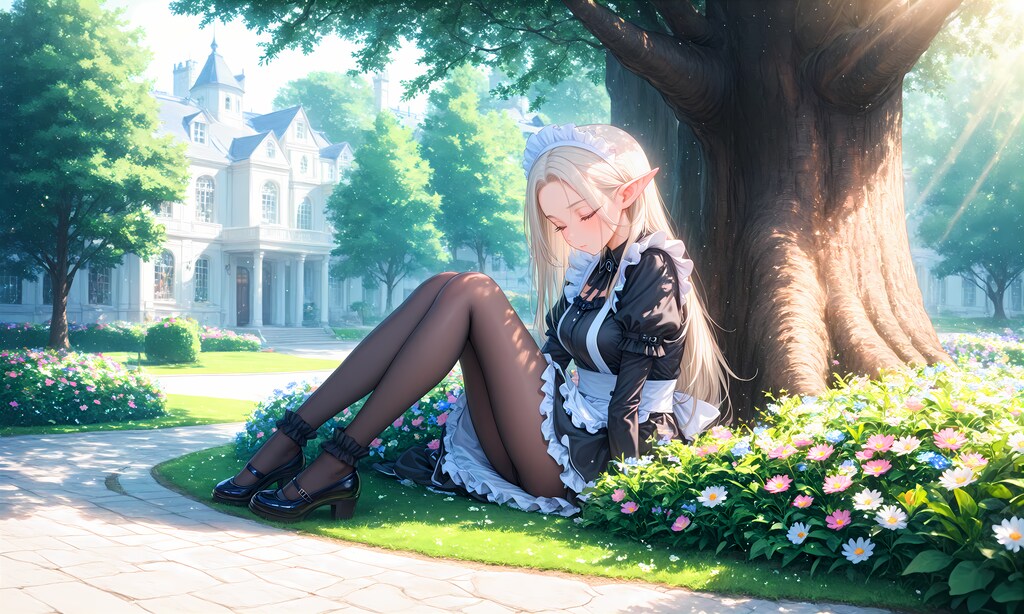 エルフメイドさん小休止中