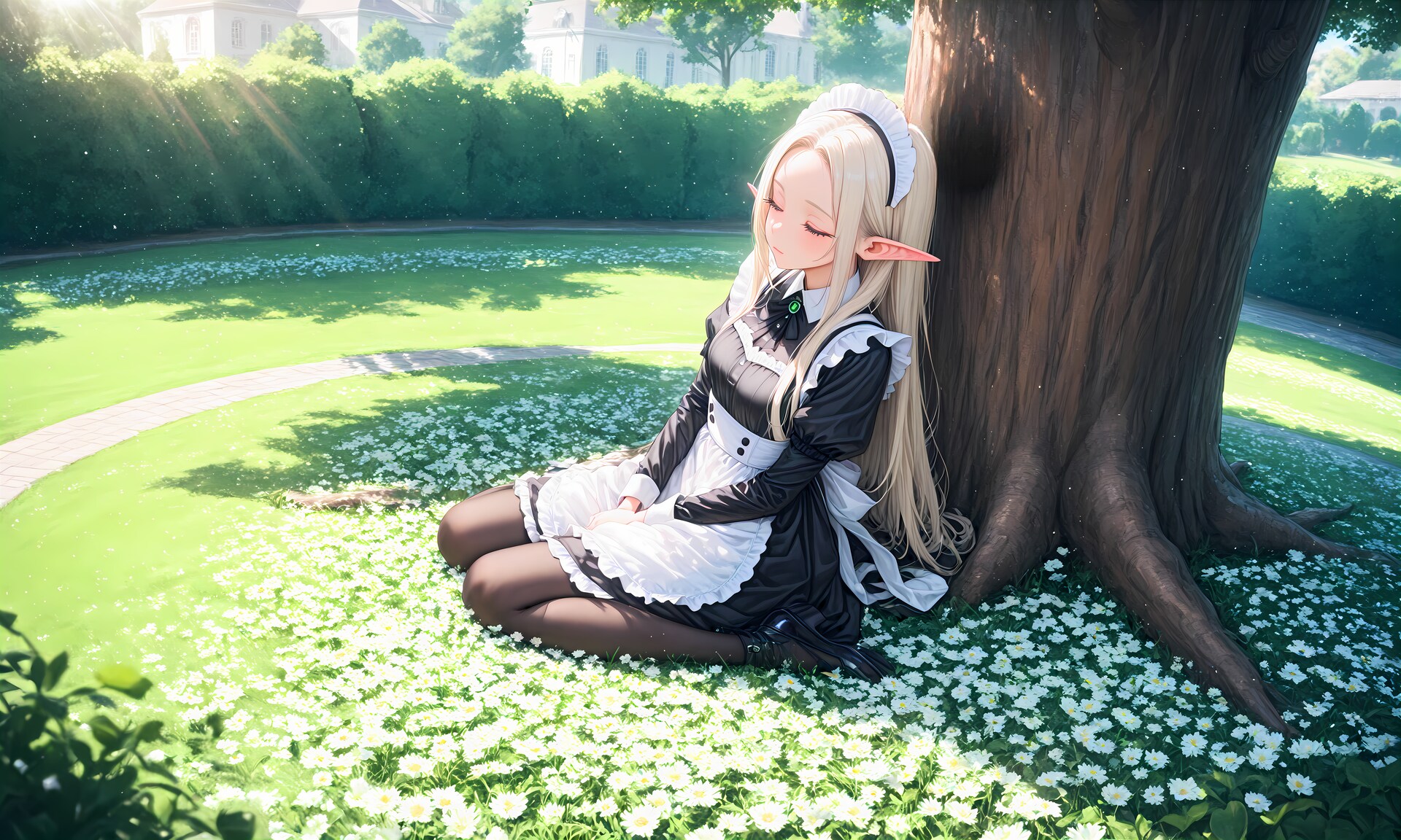 エルフメイドさん小休止中